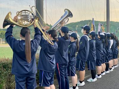 総文祭パレードへ向けての練習後