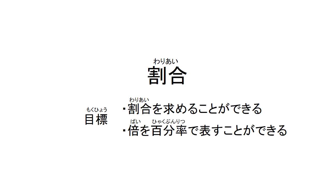 ３年　数学　「割合」