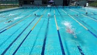 連休最後の水泳部の練習
