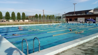 人吉高校水泳部総体前最後の練習