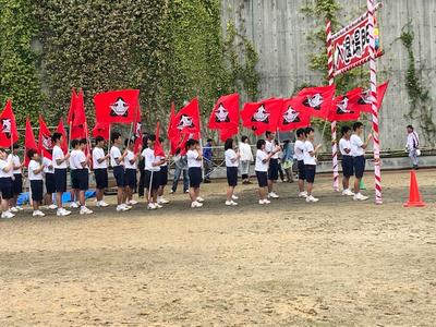 カラーガードに入場