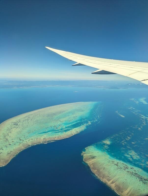 飛行機からグレートバリアリーフ
