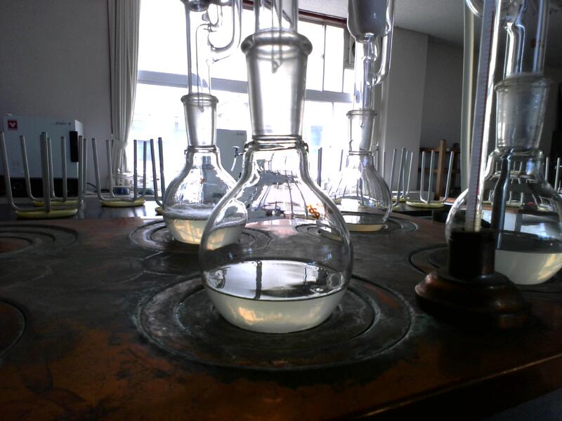 脂質が溶け出しジエチルエーテルが濁っています