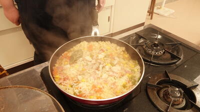 湯気が凄いです。