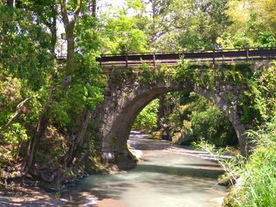下町橋（湯前町）現在修復工事中