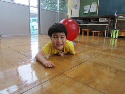 バランスボール楽しいな