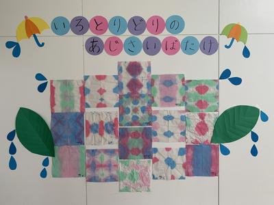 できたよ！あじさいのお花畑！