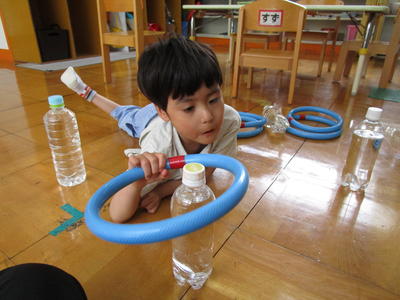 輪投げに挑戦したよ。