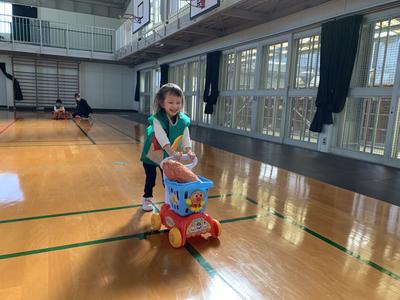 ゴールまで1人でカートを押して歩いたよ！