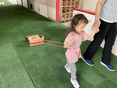 乗客はお人形のポポちゃんです。