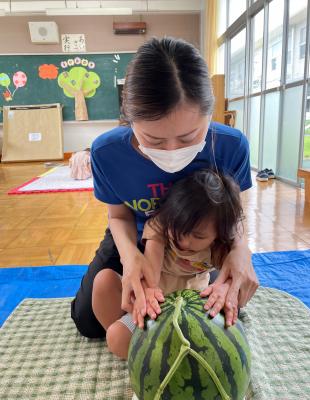 まんまるスイカ！大きいな！