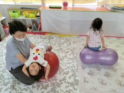 バランスボール楽しいな！