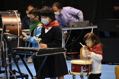 小太鼓のリズム打ちをがんばったよ！