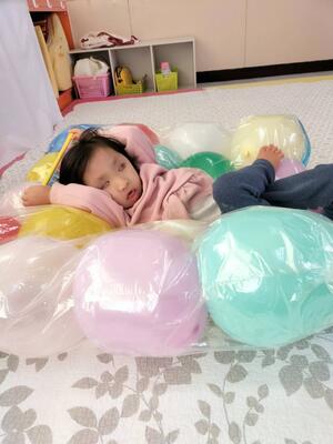 風船のお布団　フカフカ！