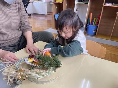 しめ縄に触れたよ！