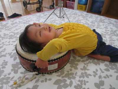 大太鼓は、響きが違うよ。楽しい‼