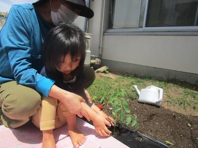 土が気持ちいいよ。