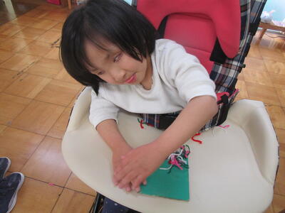 クリスマス製作　両手押し！！