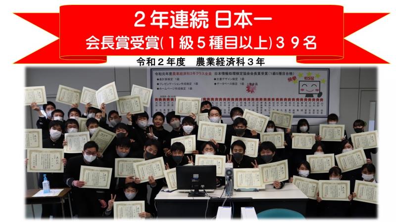 令和２年度　会長賞受賞者