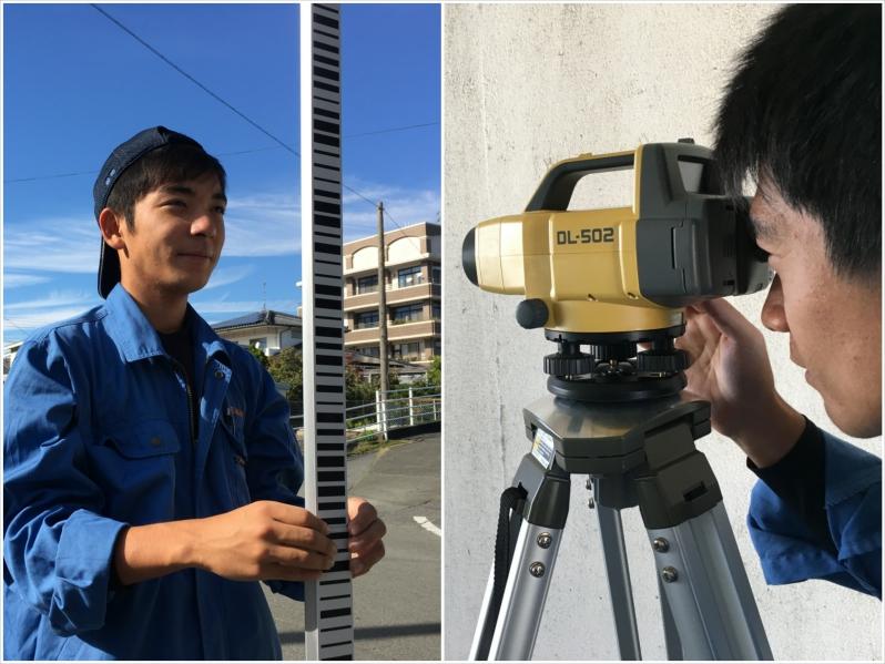 バーコード標尺と電子レベル