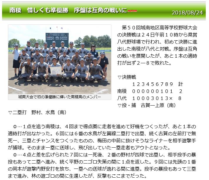 硬式野球部 熊本県立南稜高等学校