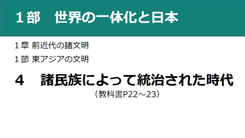 ２年世界史【第６回諸民族によって統治された時代】