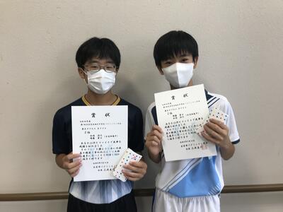 男子ダブルスＢクラス優勝