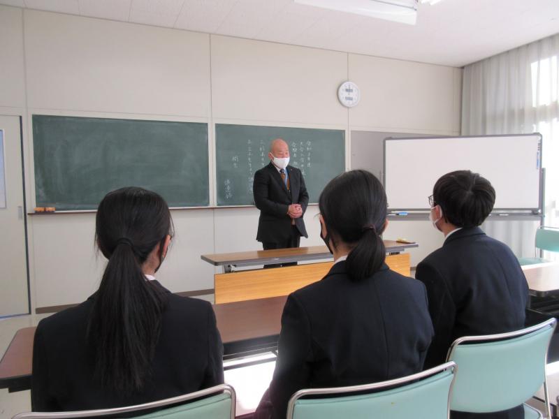 校長先生より激励