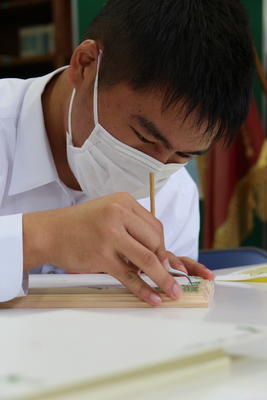 ピンセットで少しずつ